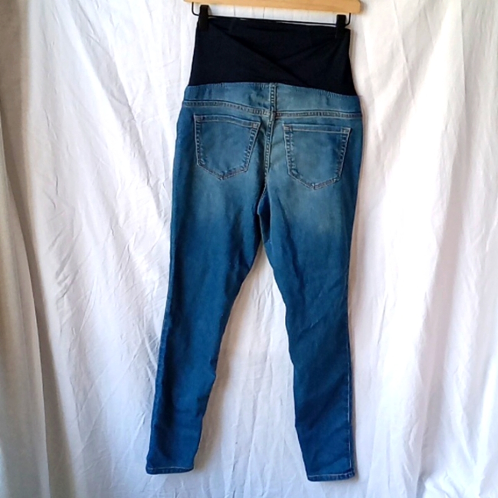 Isabel Maternity By Ingrid & Isabel Jeggins Size 2 Blue Crossover Panel - Picture 2 of 6
